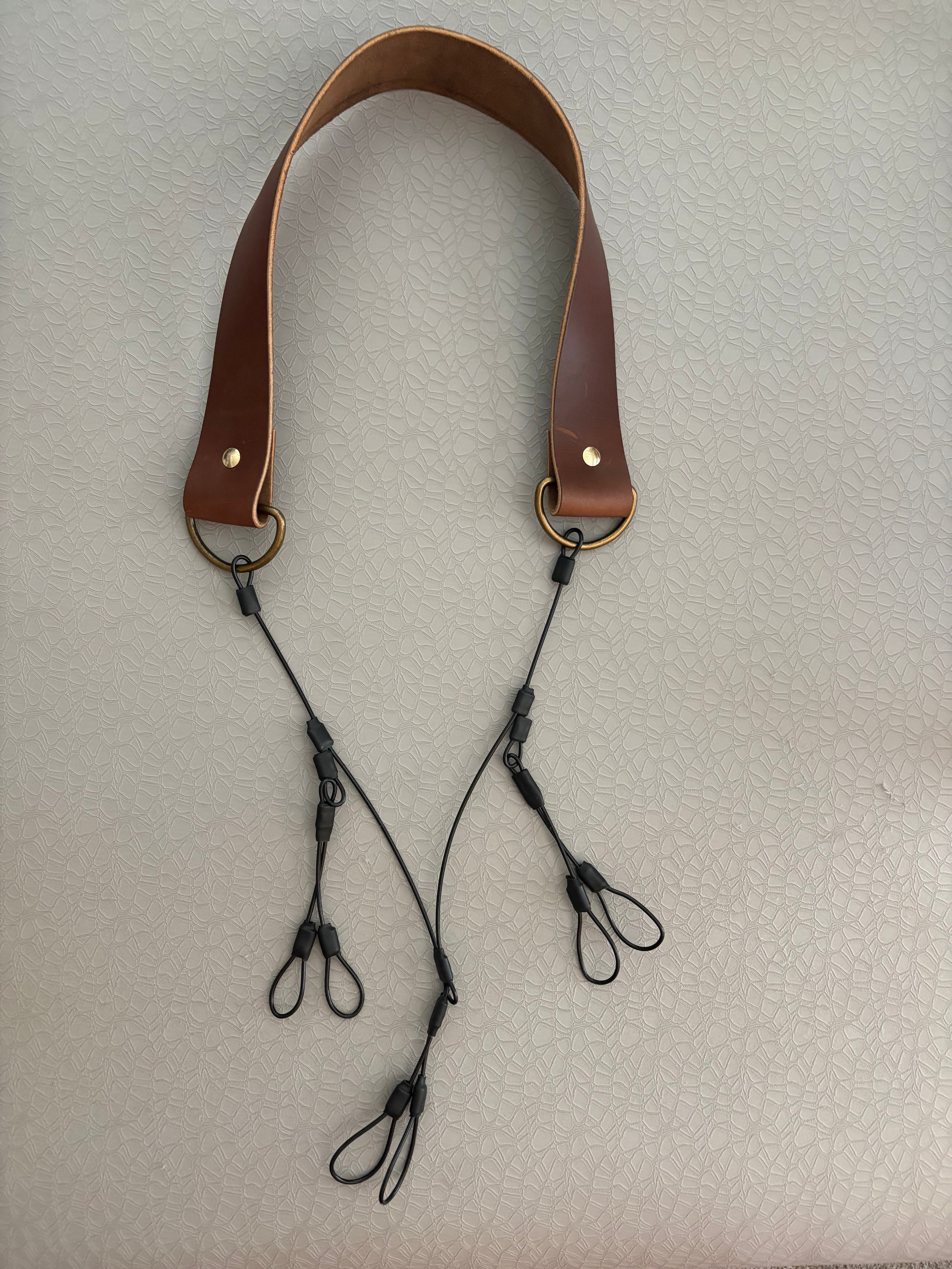 Leather+cable call lanyard