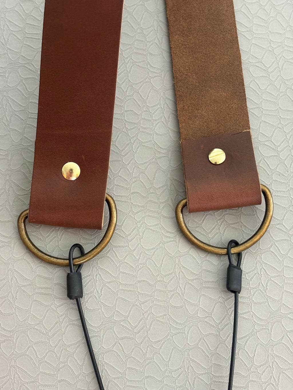 Leather+cable call lanyard